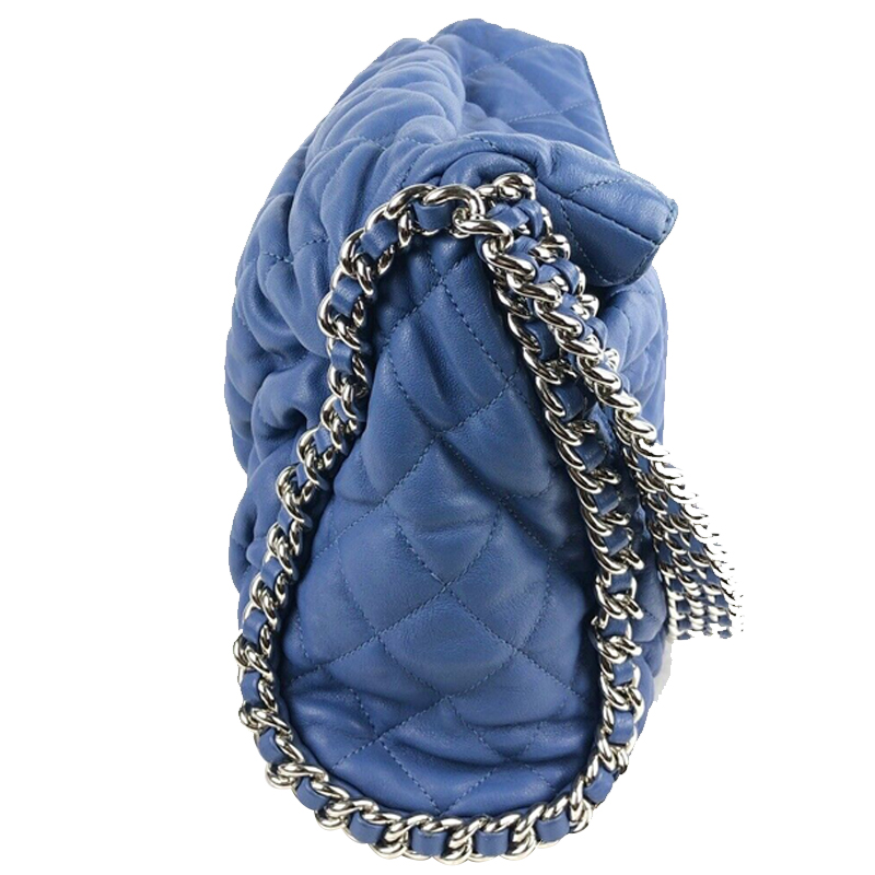 

Chanel Blue Quilted Leather Hobo Bag