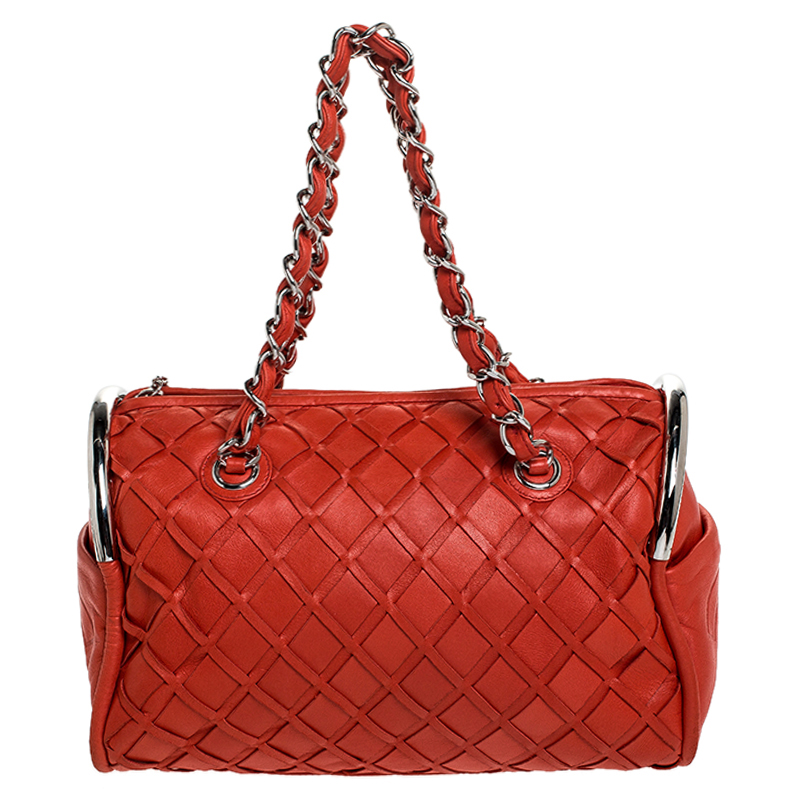 مملوكة مسبقًا Chanel Orange Leather Ultimate Soft Sombrero Bowler Bag