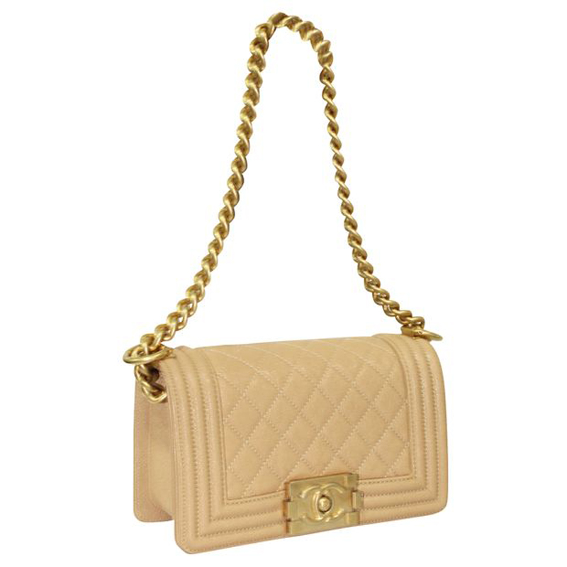 

Chanel Beige Matelasse Leather Boy Bag