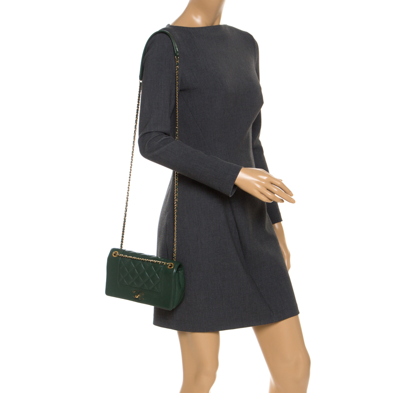 

Chanel Green Quilted Leather Mademoiselle Vintage Flap Bag