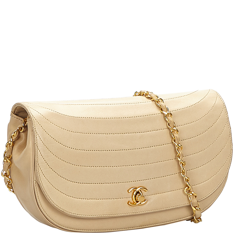 

Chanel Light Brown Leather Chain Shoulder Bag