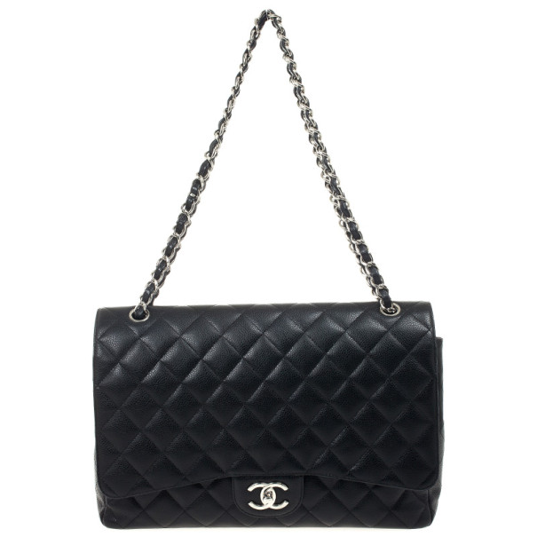 مملوكة مسبقًا Chanel Black Caviar Classic Maxi Flap Bag