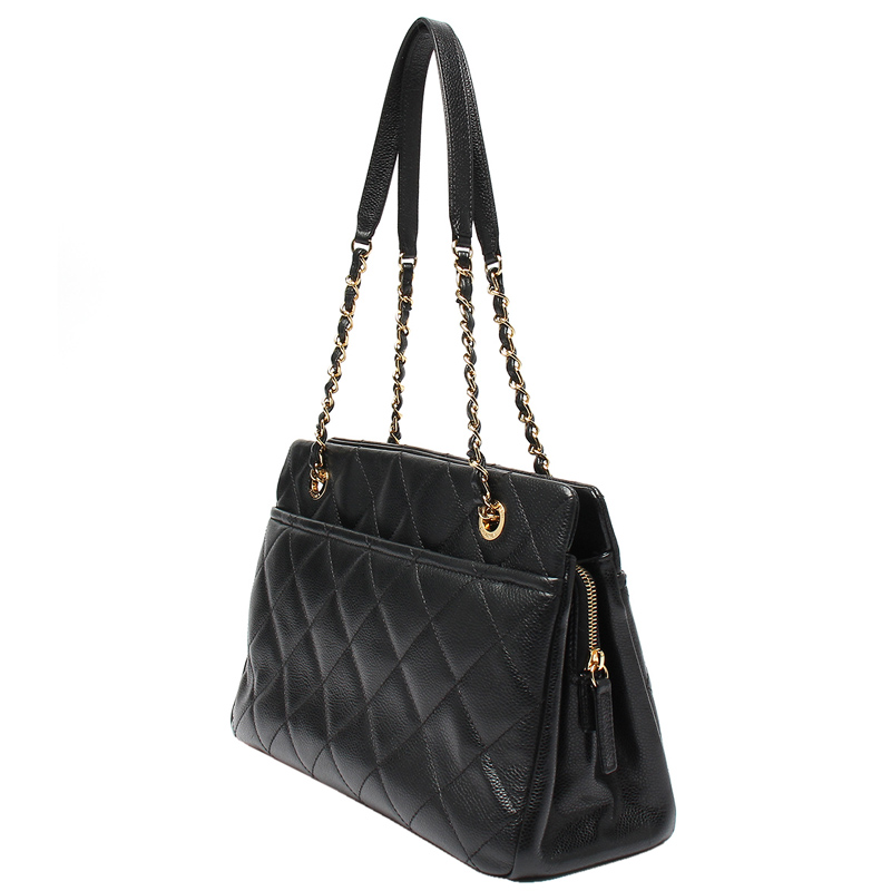 

Chanel Black Caviar Skin Leather Chain Shoulder Bag