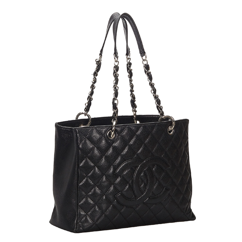 

Chanel Black Quilted Caviar Leather Grand Shopping Tote