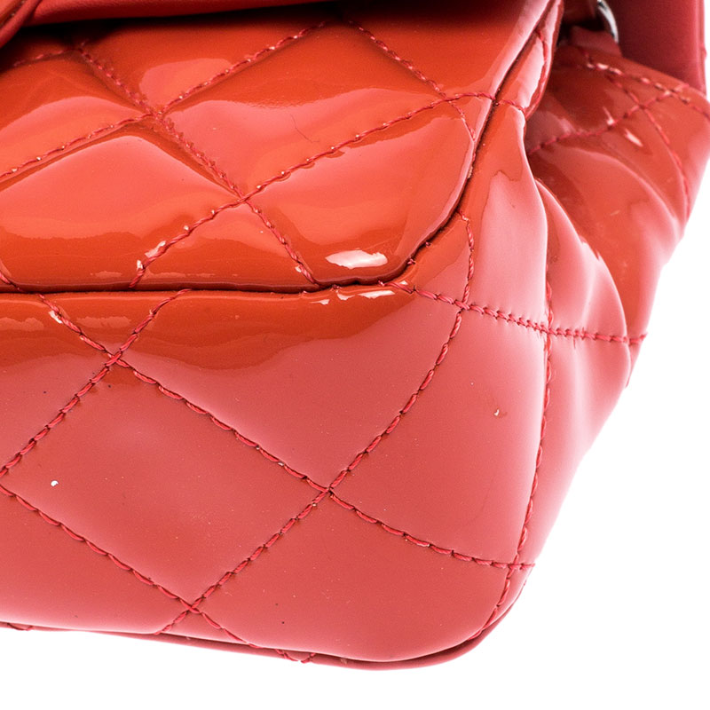 Chanel Classic Patent Rectangular Mini Flap Bag - Blue Shoulder
