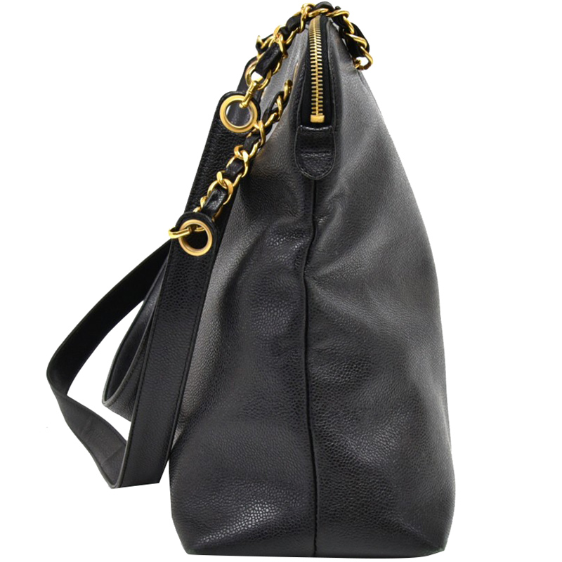

Chanel Black Caviar Leather Jumbo XLarge Tote Bag
