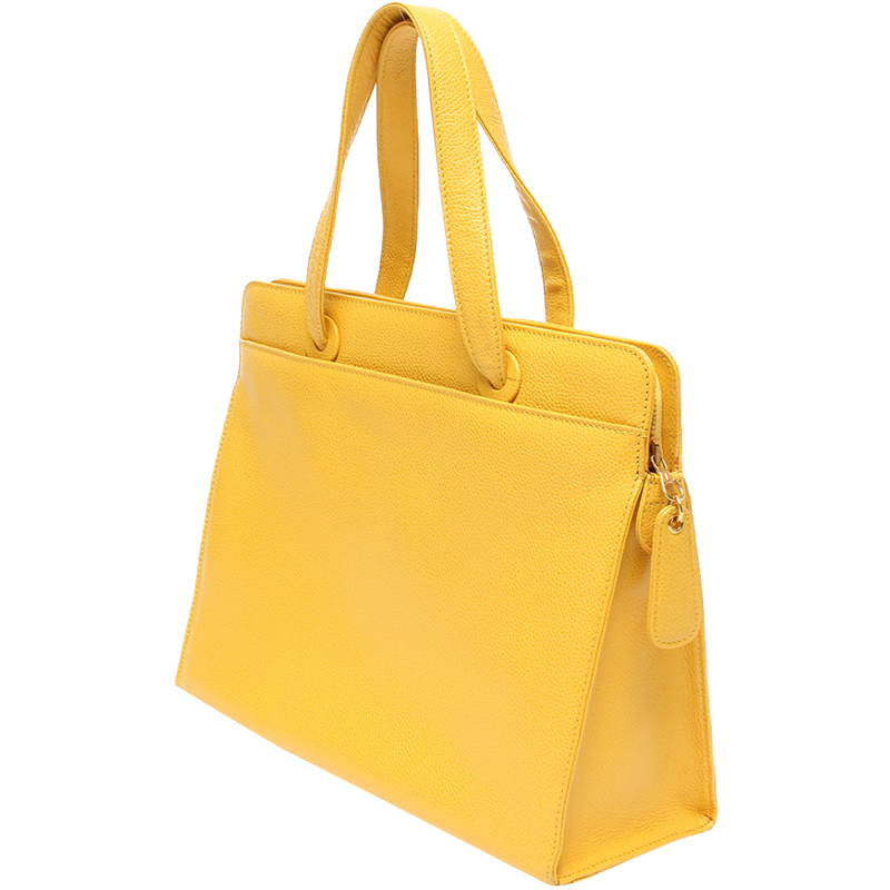 

Chanel Yellow Caviar Leather Shoulder Bag