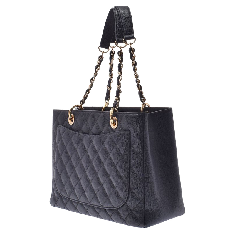 

Chanel Black Quilted Caviar Leather Grand Shopper Tote