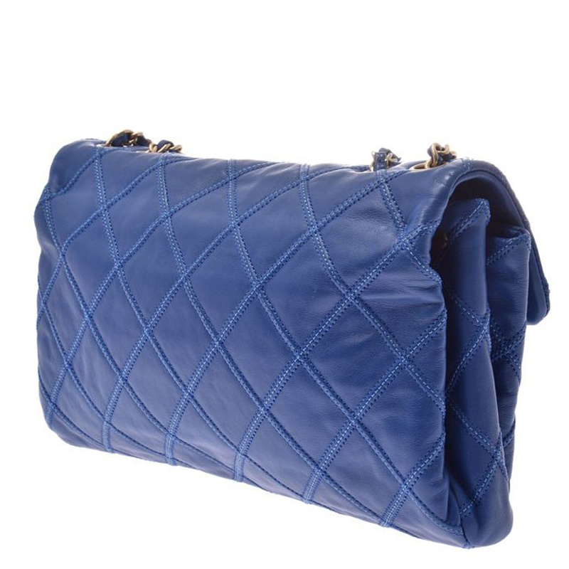 

Chanel Blue Matlasse Leather Shoulder Bag