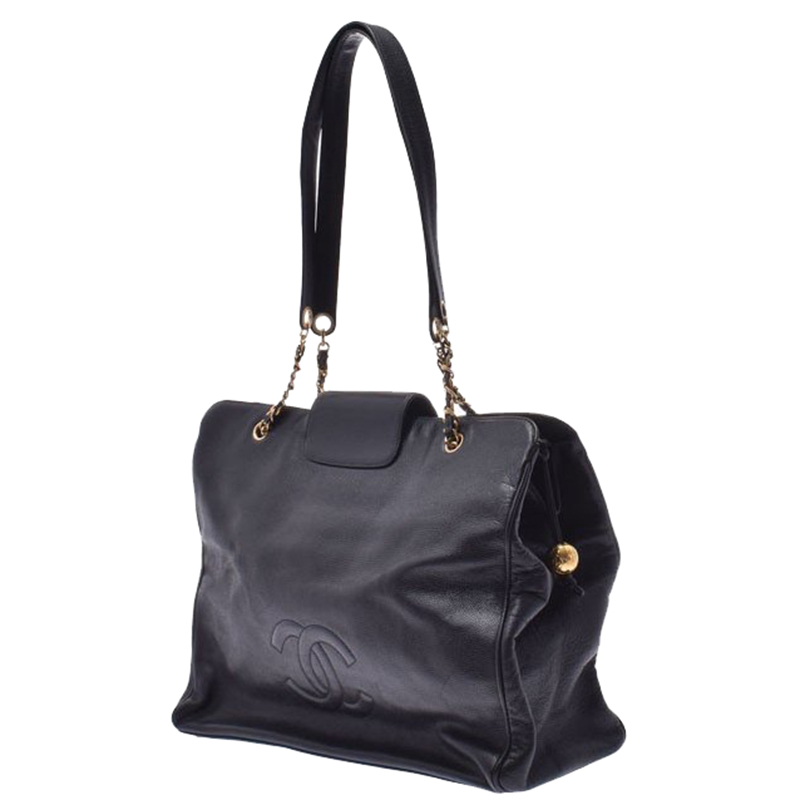 

Chanel Black Caviar Skin Leather Supermodel Bag