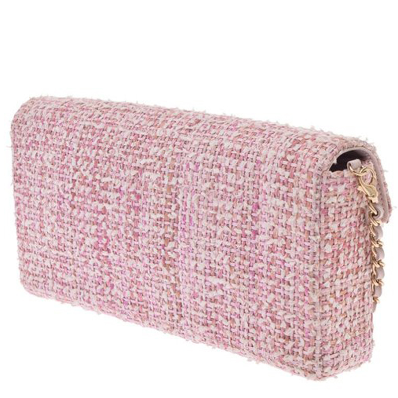 

Chanel White/Pink Tweed Chain Shoulder Bag