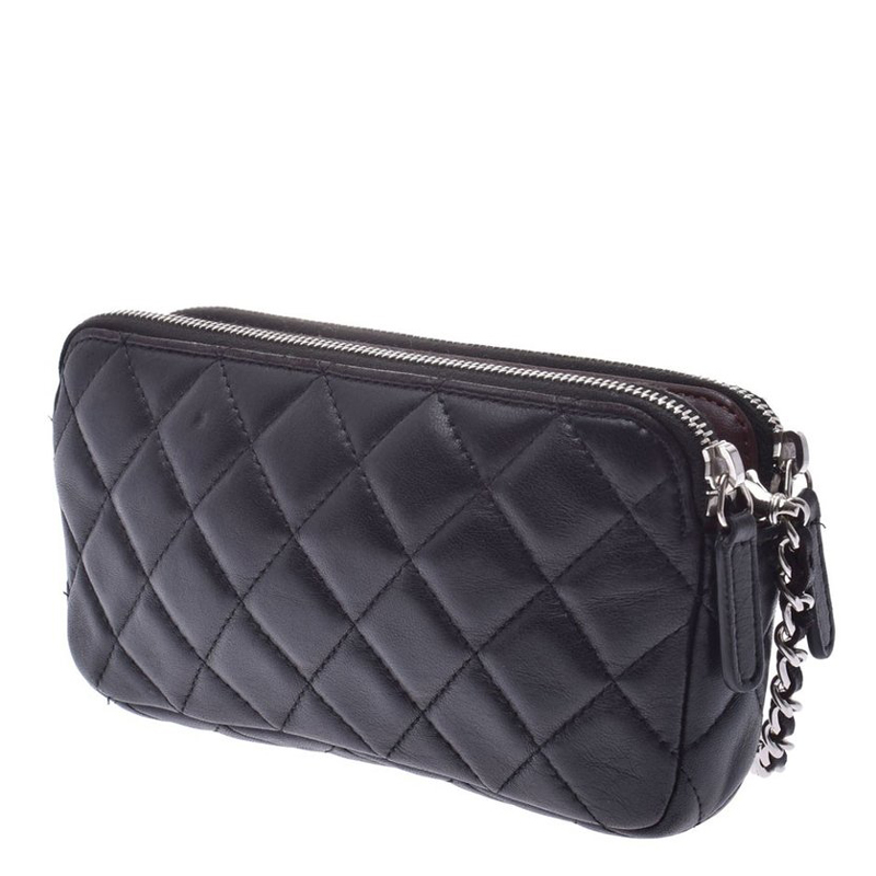 

Chanel Black Quilted Leather Clutch Bag