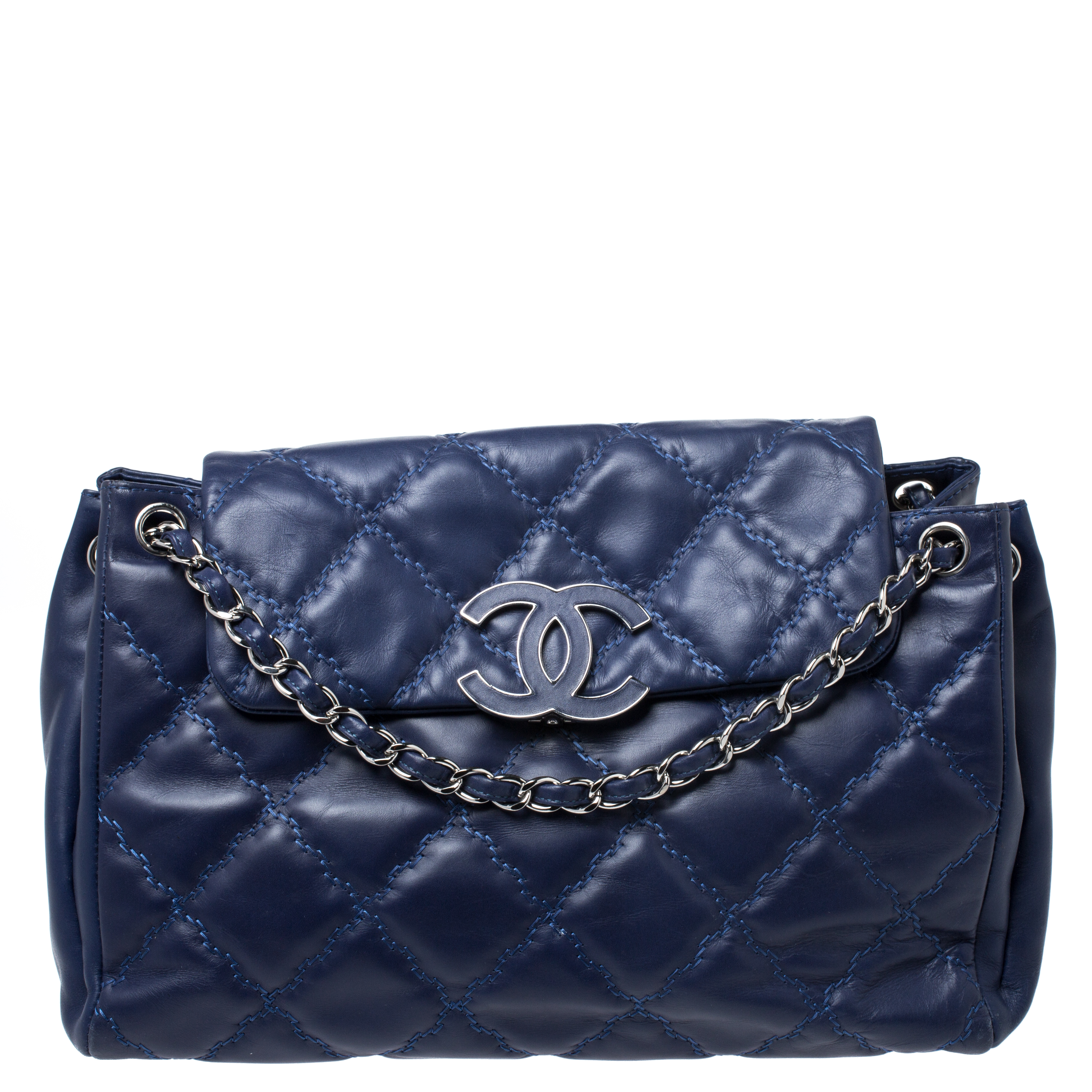 Chanel Electric Blue Quilted Leather Hampton Bag Chanel