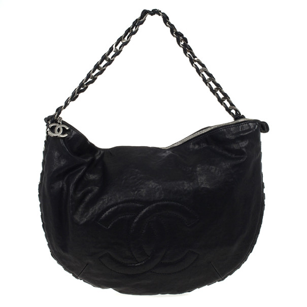 Pre Owned Chanel Black Modern Chain Large Hobo