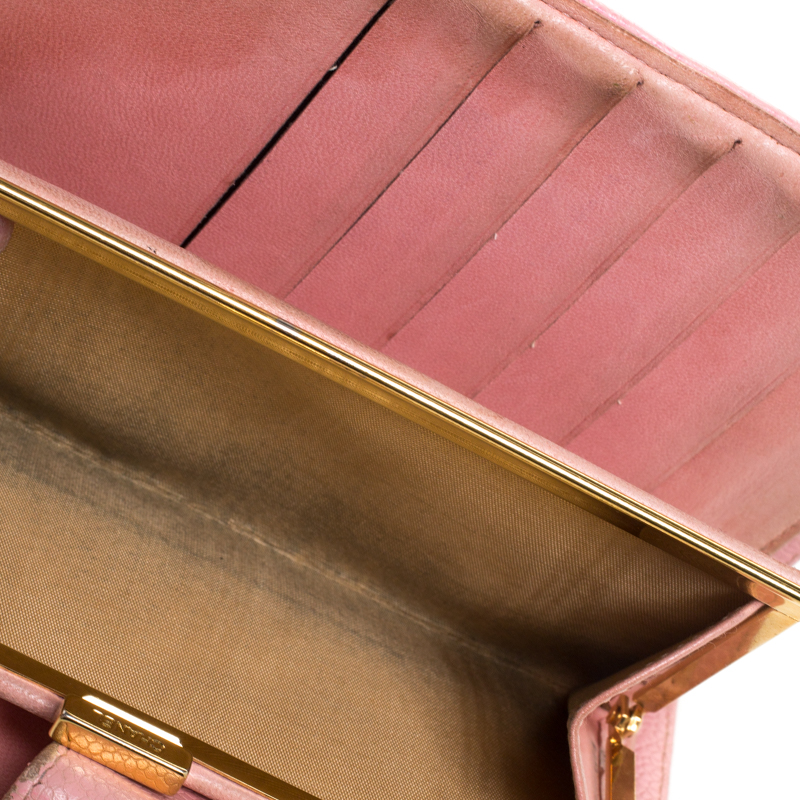 

Chanel Pink Leather CC Long French Wallet