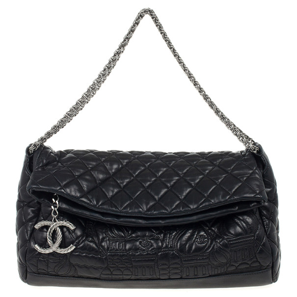 مملوكة مسبقًا Chanel Black Lambskin Quilted Small Paris Moscou Red Square Bag 