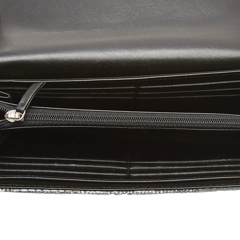 

Chanel White/Gray Cotton Deauville Long Wallet, Grey