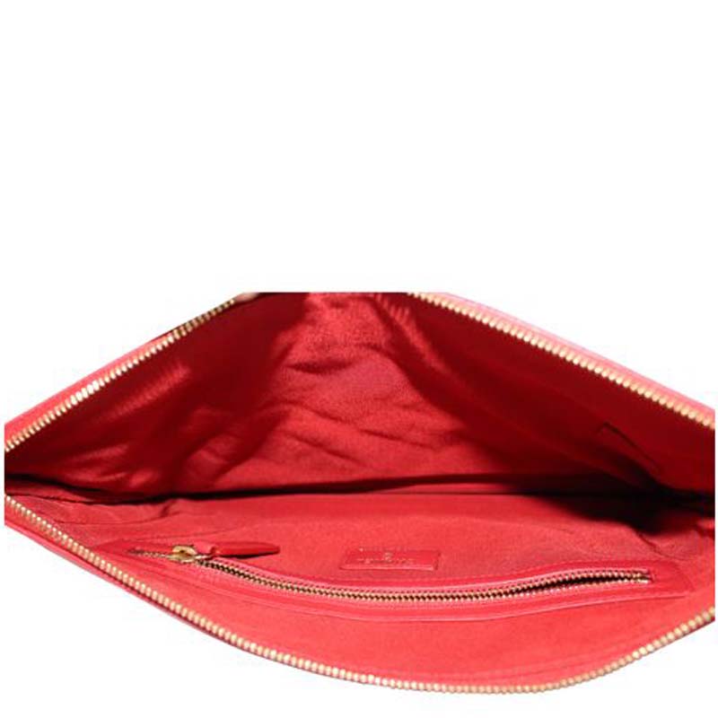 

Chanel Red Quilted Leather Classic Pouch