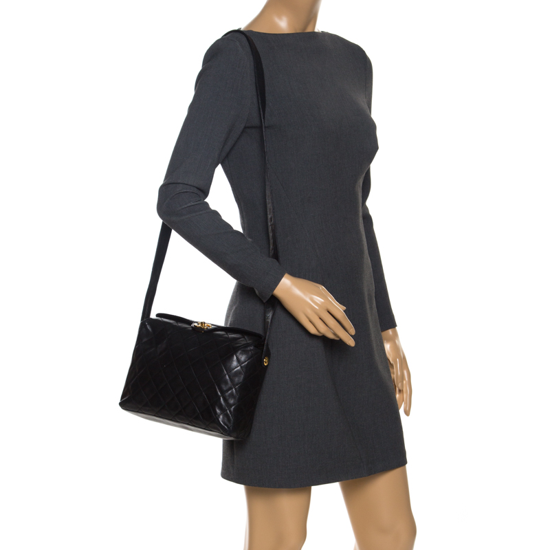 

Chanel Black Quilted Leather Vintage Shoulder Bag