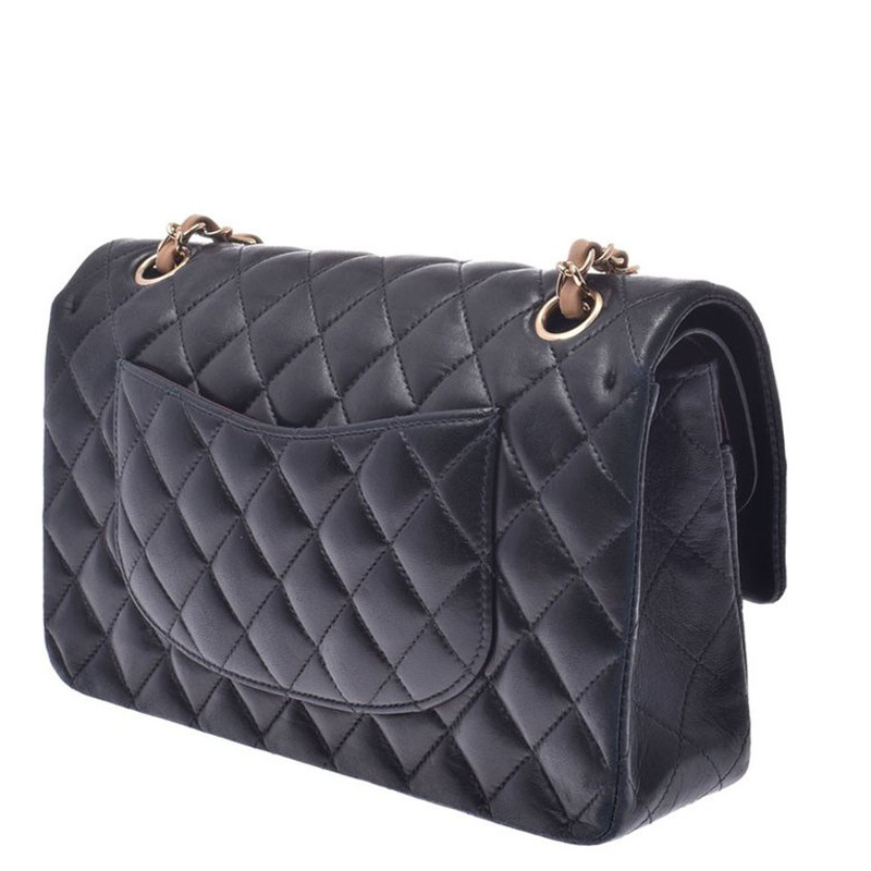 

Chanel Black Matrasse Leather Double Flap Bag