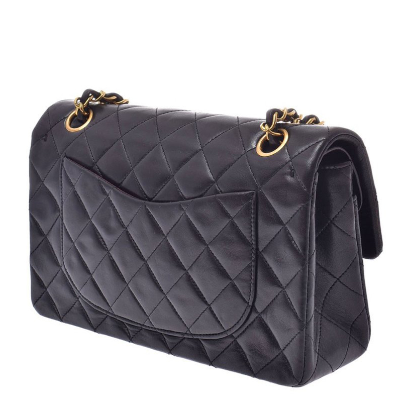 

Chanel Black Matrasse Leather Double Flap Bag