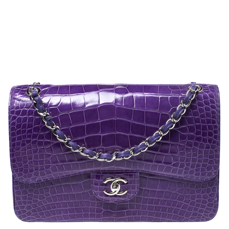 Chanel Purple Alligator Jumbo Classic Double Flap Bag Chanel | TLC