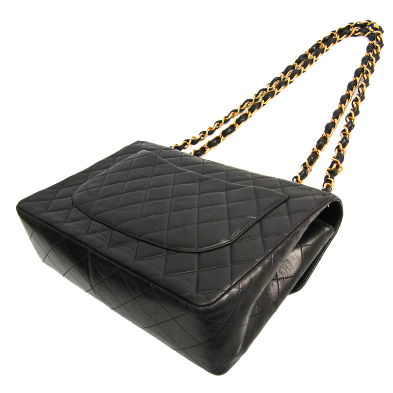 

Chanel Black Matelasse Leather Double Flap Bag
