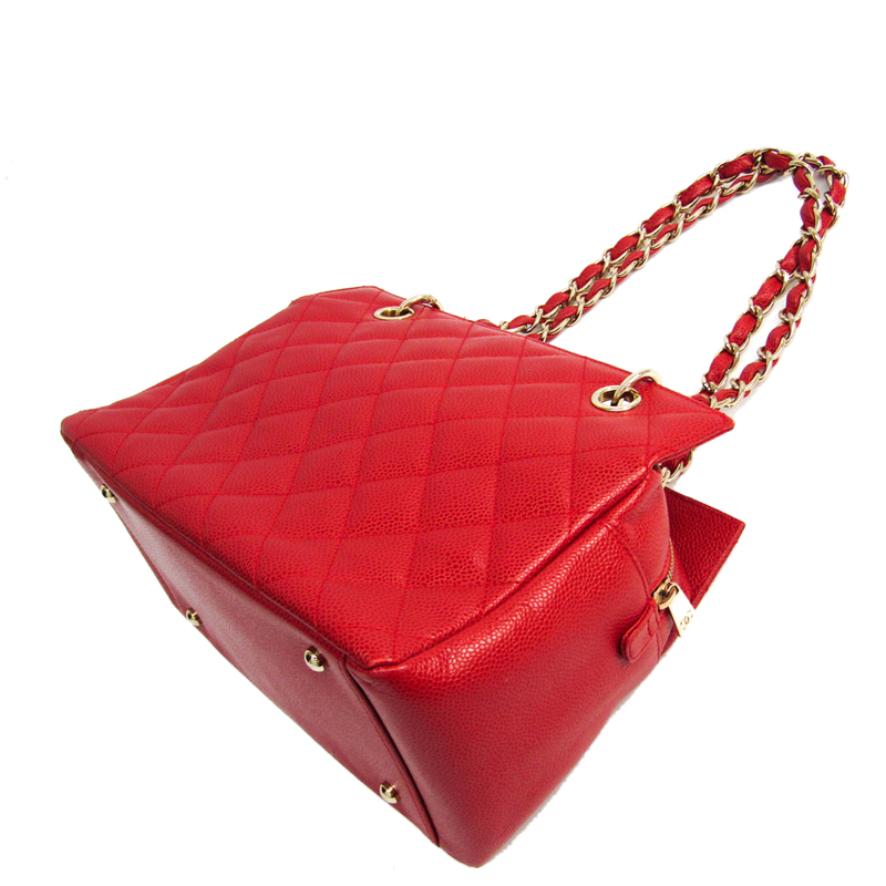 

Chanel Red Caviar Leather Petite Timeless Tote