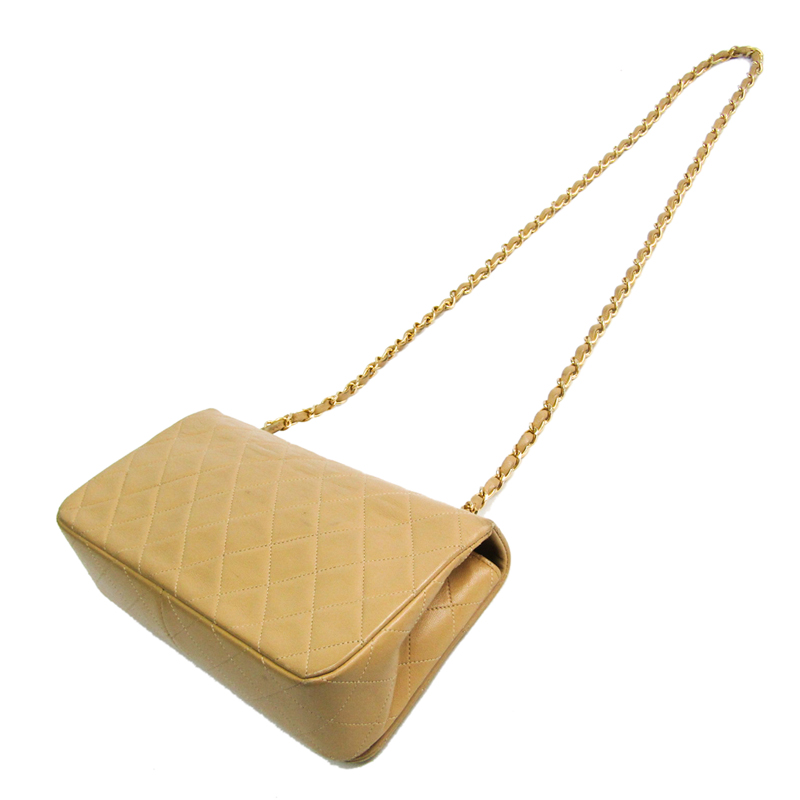 

Chanel Beige Matelasse Leather Flap Shoulder Bag