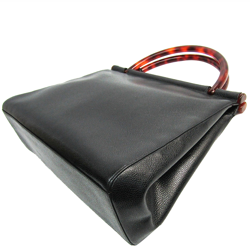 

Chanel Black Caviar Leather Top Handle Bag