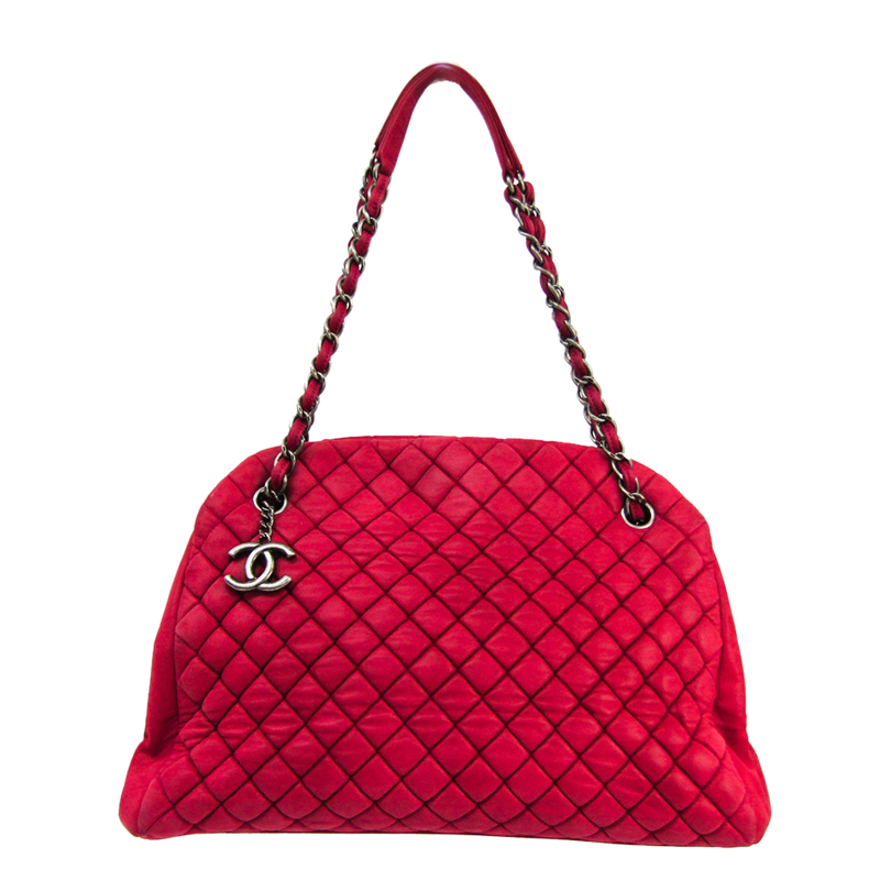 Pre-owned Chanel Red Matelasse Leather Shoulder Bag In Pink | ModeSens