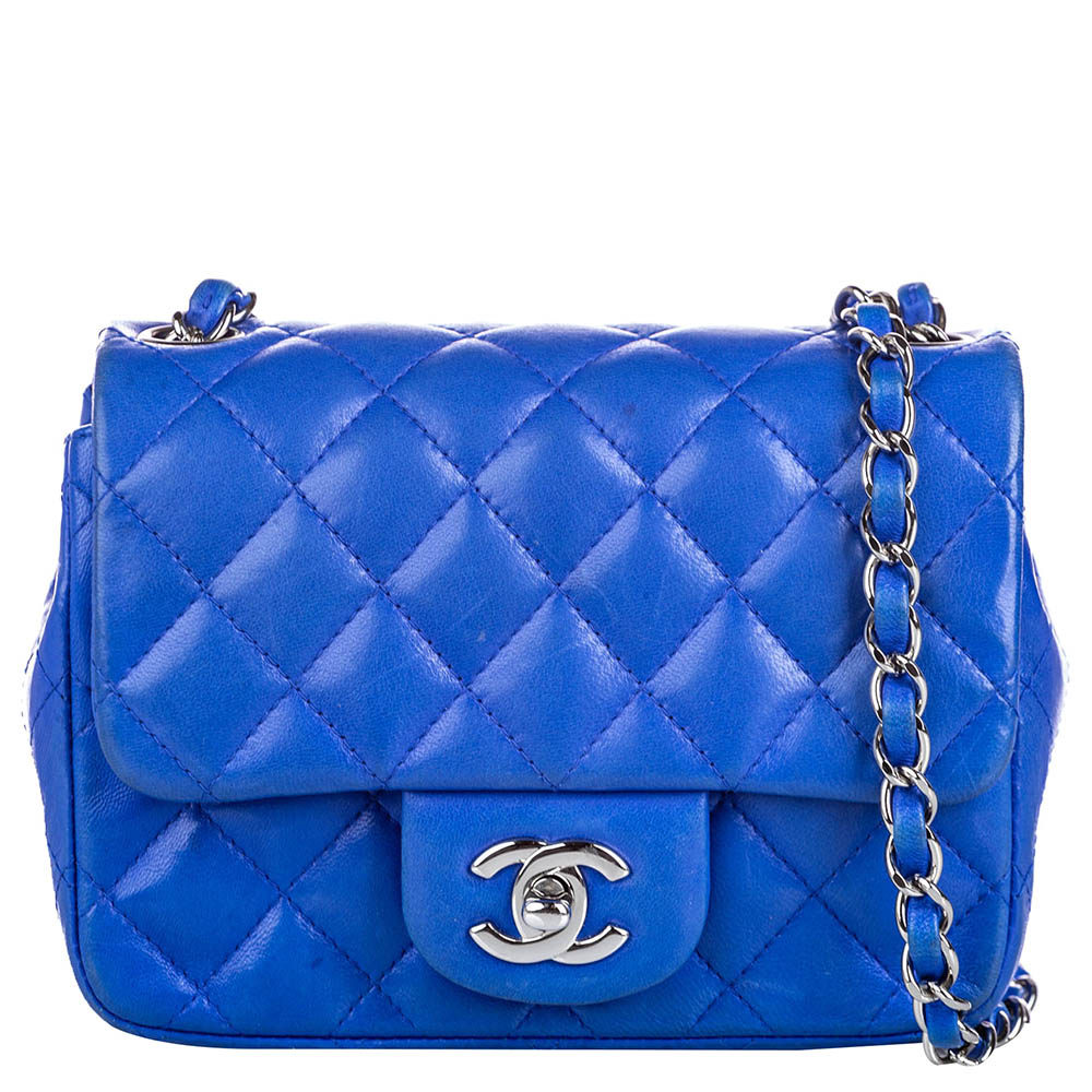 chanel mini flap bag blue