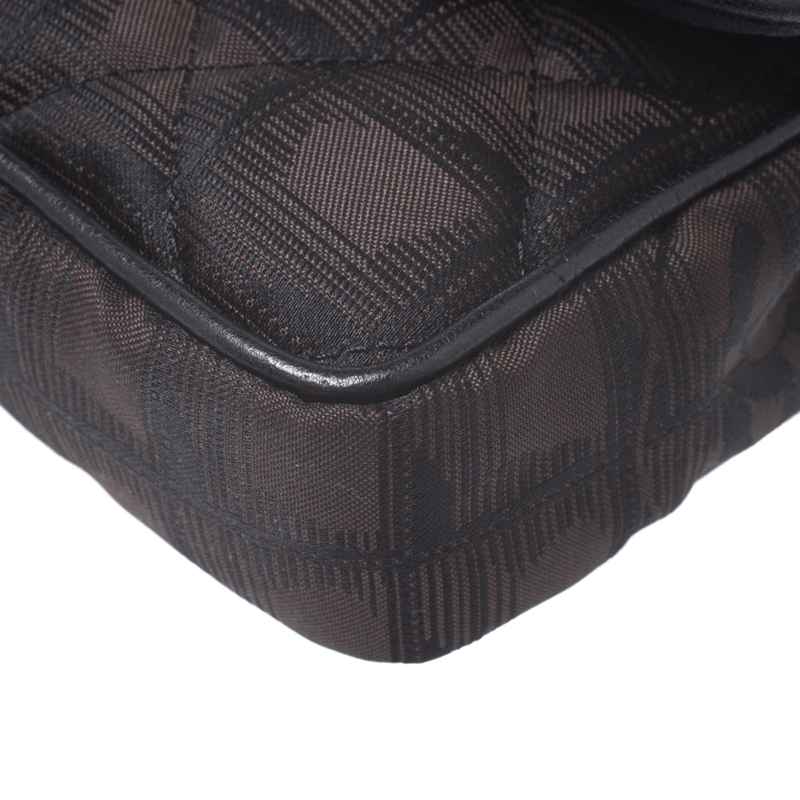 Chanel Brown New Travel Line East West Nylon Flap Bag Beige Metal Cloth  ref.236050 - Joli Closet