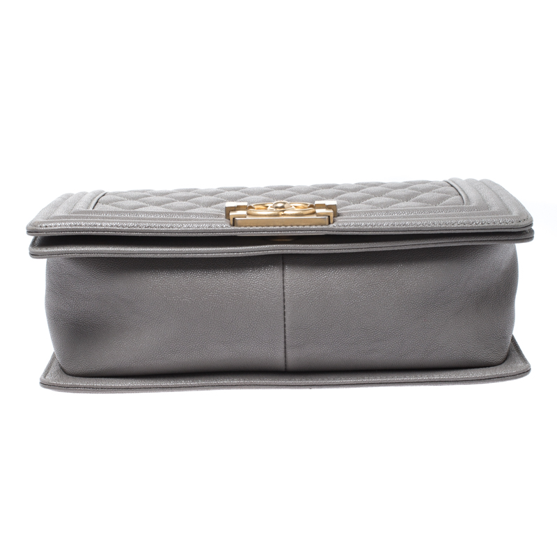 Chanel // Grey Metallic Leather Caviar Shoulder Bag – VSP Consignment