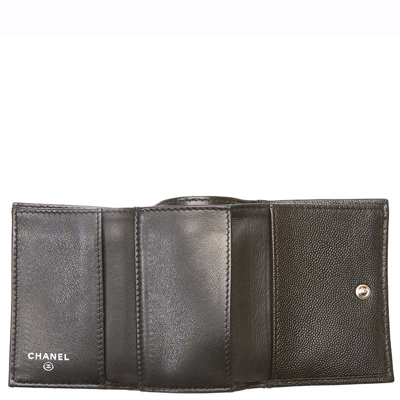 

Chanel Black Leather Tri-fold Boy  Wallet