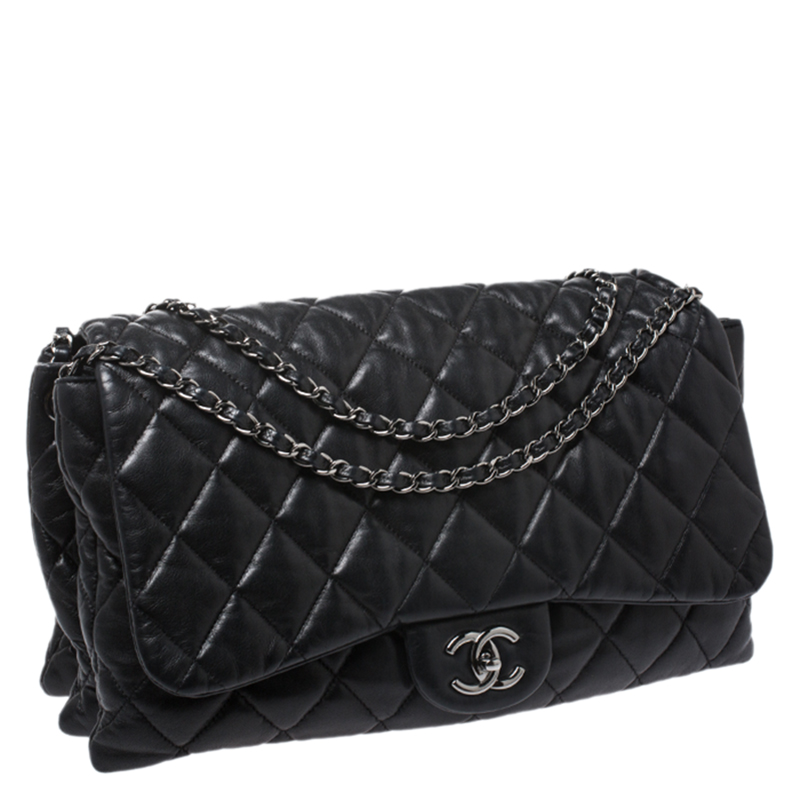 Chanel Black Soft Leather Maxi Accordion Flap Bag Chanel | TLC