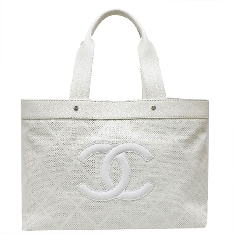 chanel white tote bag