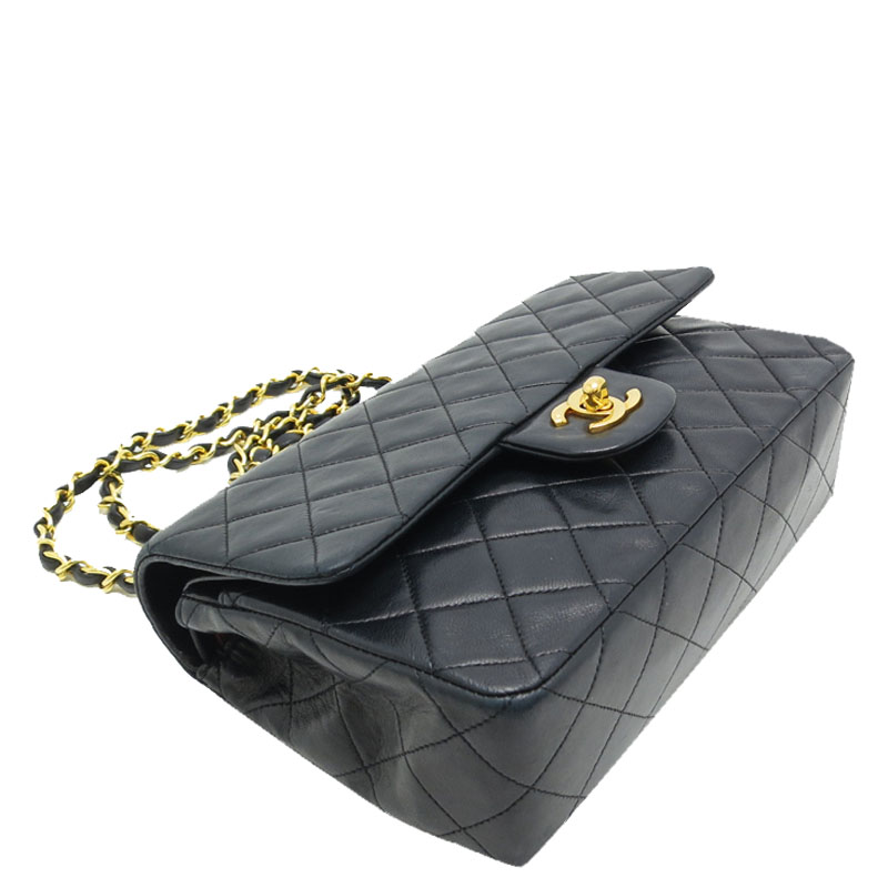 

Chanel Black Matlasse Leather Double Flap Bag