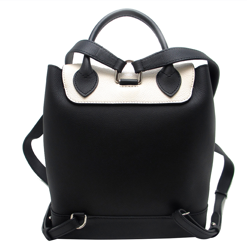 

Louis Vuitton Black/White Leather Lockme Backpack