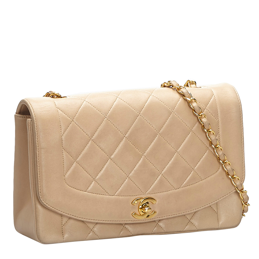 

Chanel Brown/Beige Leather Diana Flap Crossbody Bag