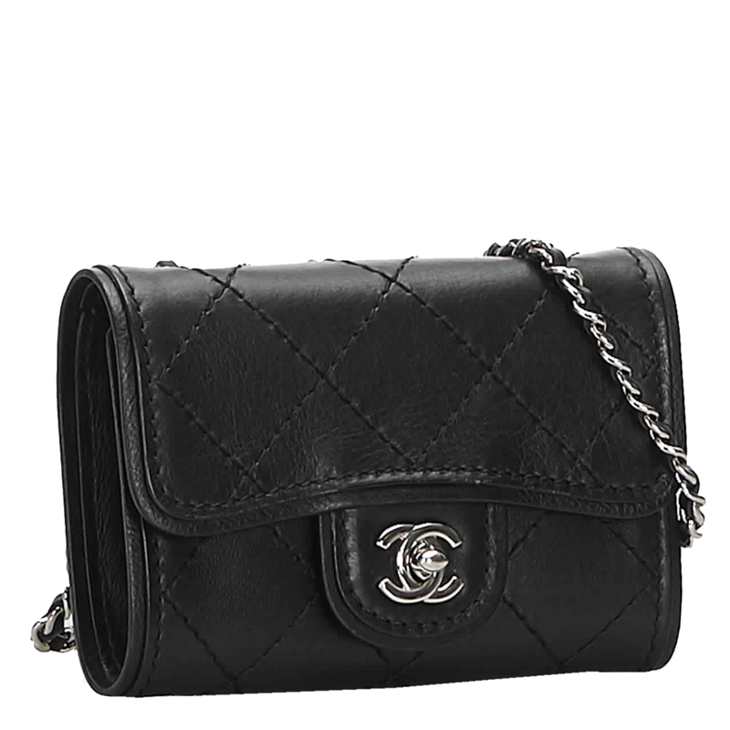 

Chanel Black Quilted Wild Stitch Leather Flap Bag