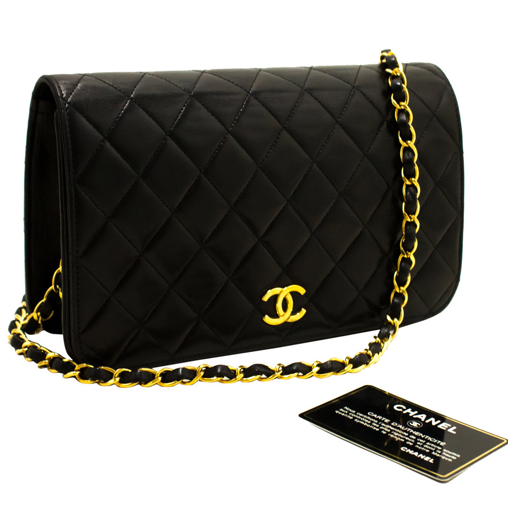 

Chanel Black Quilted Leather Vintage Full Flap Bag