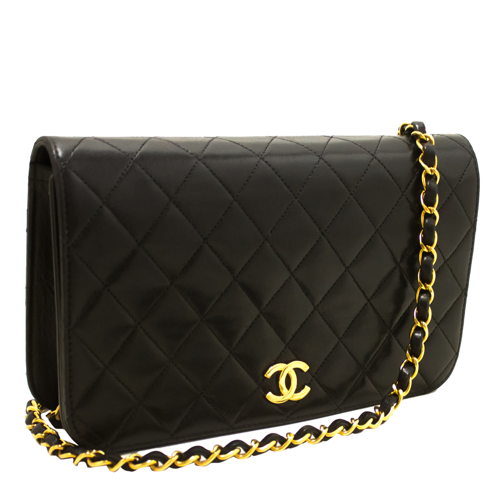 

Chanel Black Quilted Leather Vintage Full Flap Bag
