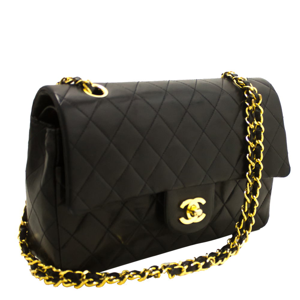 

Chanel Black Quilted Leather  Double Flap Bag