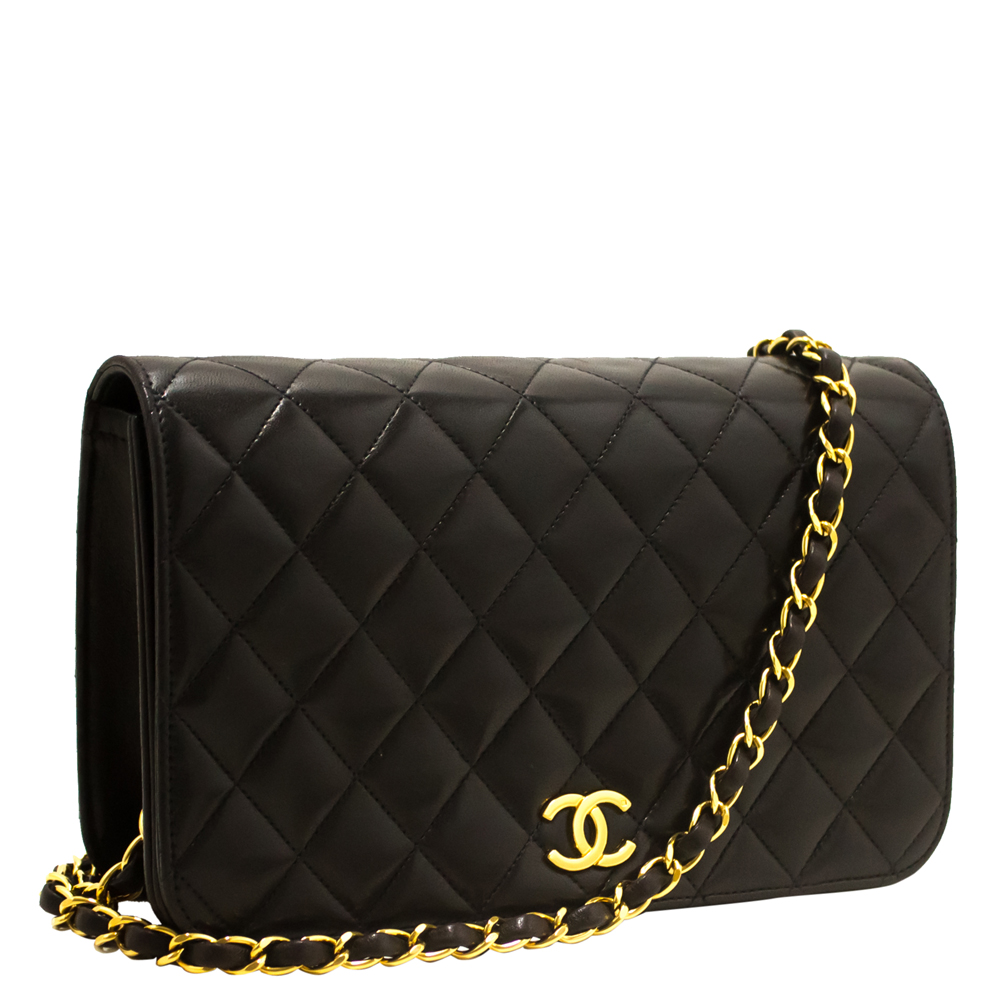 

Chanel Black Quilted Leather Vintage Full Flap Bag