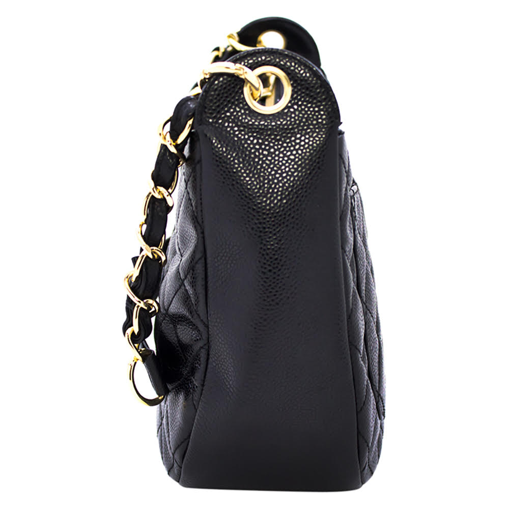 

Chanel Black Caviar Skin Leather Chain Shoulder Bag