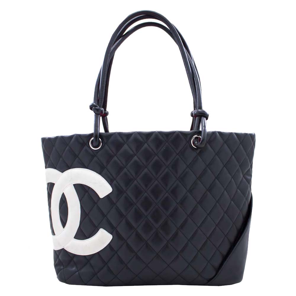 Chanel Black/White Quilted Leather Cambon Large Tote Bag Chanel | The ...