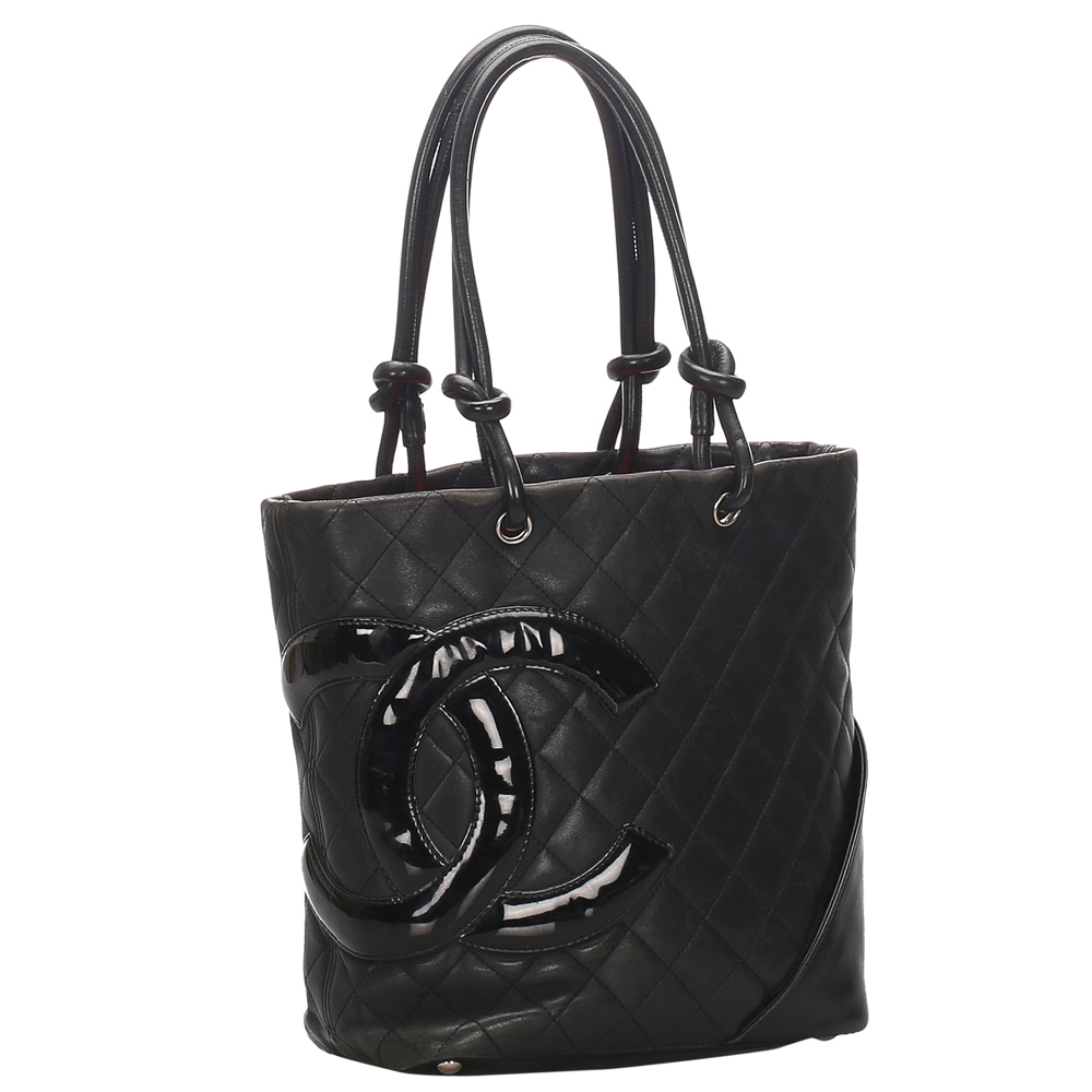 

Chanel Black Quilted Leather Cambon Ligne Tote