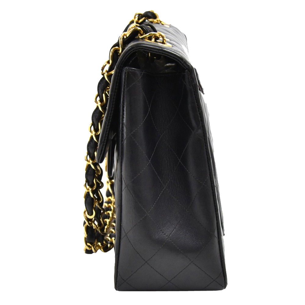 

Chanel Black Quilted Lambskin Leather Maxi Classic Flap Bag
