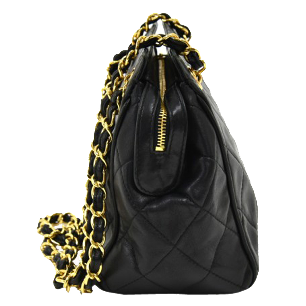 

Chanel Black Quilted Lambskin Leather Mini Chain Shoulder Bag